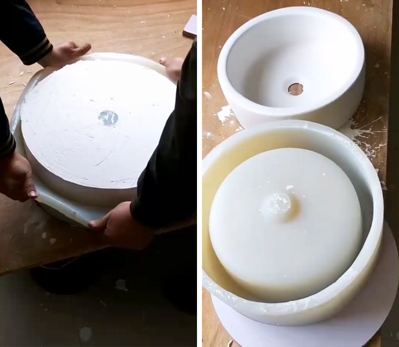 洗手盤硅膠模具脫模